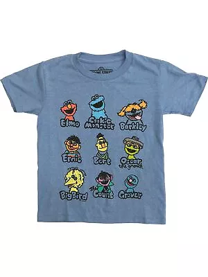 Sesame Street Boys Gray Short Sleeve Elmo Cookie Monster T-Shirt Tee 4 • $14.99