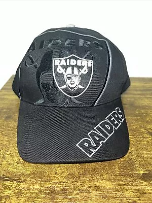 Vintage Twin Enterprises NFL Oakland Raiders Strap Back Cap Adjustable Hat Black • $39.99