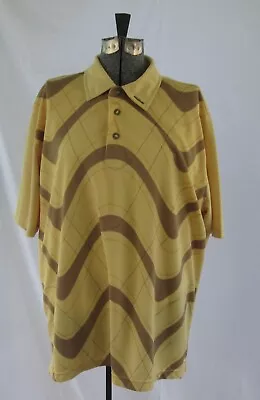 Oakley Golf Polo Style Shirt Men's XL Light Gold & Tan Polyester • $14.99