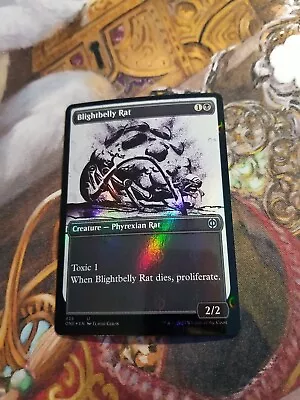 Blightbelly Rat Showcase Step-and-Compleat Foil MTG Phyrexia - Pack Fresh - • $0.99