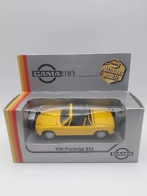 Gama-Mini VW Porsche 914 M 1:43 No.1128 Yellow Diecast Model Car With Box. • $16.30