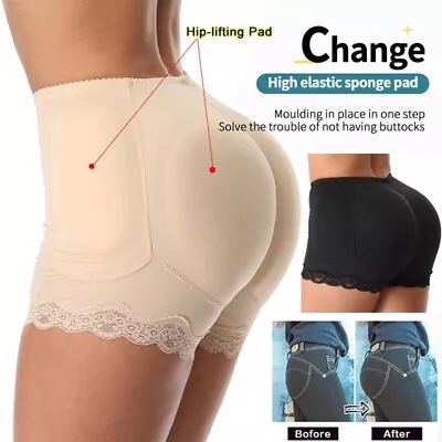 Women Padded Bum Enhancer Shaper Panty Butt Lifter Boyshorts Booty Underwear • £3.89