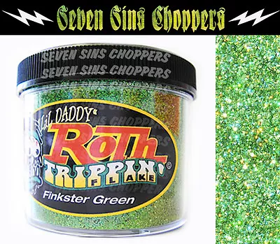 Roth Flake Trippin FINKSTER GREEN Chopper Hotrod Metalflake Sparkle Paint • $16.95