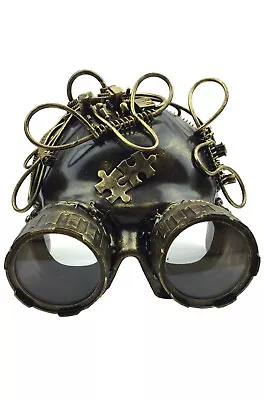 Brand New Steampunk Half Mask Goggles Helmet (Gold) • $19.23