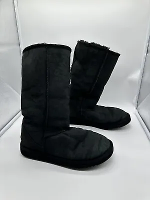 Ugg Australia 5815 Sheepskin Classic Tall Black Womens Boots Size 7 • $35