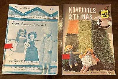 Small Vintage Knitting Pattern Books For Dolls And Novelties 1960’s (set Of 2) • $12