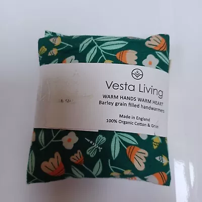 VESTA LIVING Green Floral Hand Warmers Pocket WARMERS Microwaveable  • £5.99