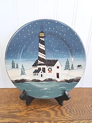 Warren Kimble 8 Inch Lighthouse Salad Plate 'Home For The Holidays' Oneida • $12