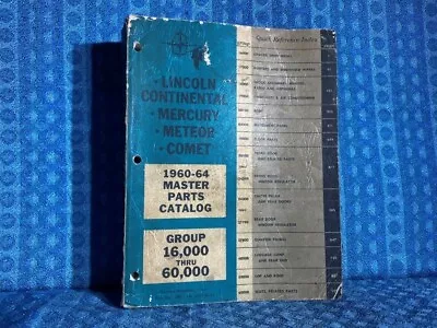 1960-1964 Lincoln & Mercury Original Body Master Parts Catalog 1961 1962 1963 • $99.99