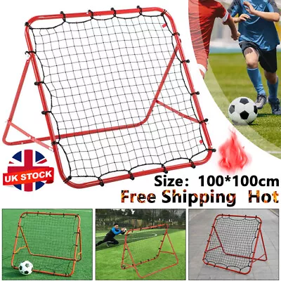 Football Training Net Rebounder Net Soccer Kickback Target Goal Play Adjustable • £19.59