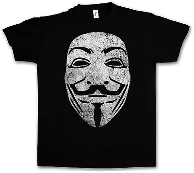 GUY FAWKES MASK VINTAGE T-SHIRT - V For Anonymous Vendetta Revolution UK T-Shirt • $24.99