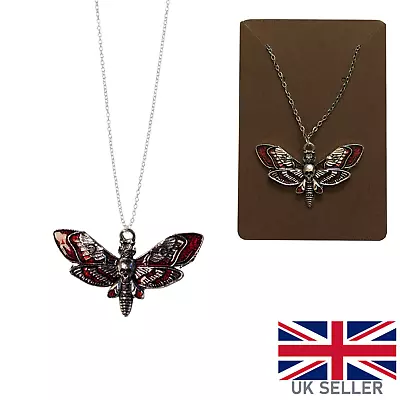 Skull Moth Necklace Chain Jewellery Death Butterfly Pendant Gothic Steampunk • $6.20