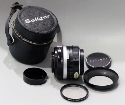 $39.99 • Buy Soligor Auto 35mm F2.8 Pentax Screw Mount +1A, Hood & Caps MINT