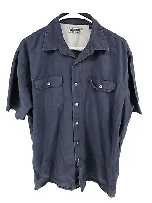 Wrangler Hero Western Button Up Shirt Men's Large Blue • $14.99