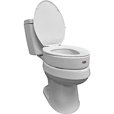 Carex Toilet Seat Riser Elongated Raised Toilet Seat Adds 3.5 Inches To Toile... • $48.81