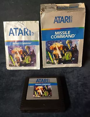 Missile Command 1982 Atari 5200 Video Game Cartridge 1 Overlay Manual Orig. Box • $12.75