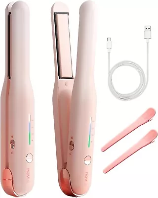 Professional Cordless Portable Ceramic Hair Straightener And Curler 2 In 1 USB • $17.99
