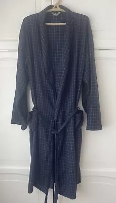 Men’s Debenhams Lightweight Blue Checked Dressing Gown Size Small Men’s Robe • £10.50