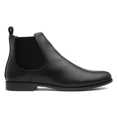 Beckett Mens Boots Black Adults Chelsea Zip Up Formal Size UK 6789101112 • £24.99