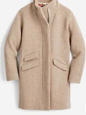Jcrew Cocoon Coat Italian Stadium Cloth Wool Sandstone NWT     0 • $70.99