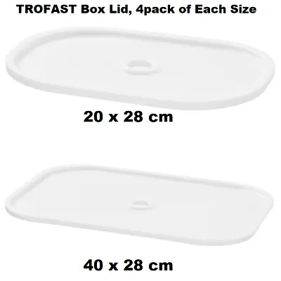 4 X Ikea TROFAST Lid For Storage Box Size 20x28 Cm 40x28 Cm White Vent & Handle • £18.99
