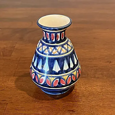 Vintage Italian Art Pottery Vase Ravello Geometric Hand Painted Colorful • $21.99