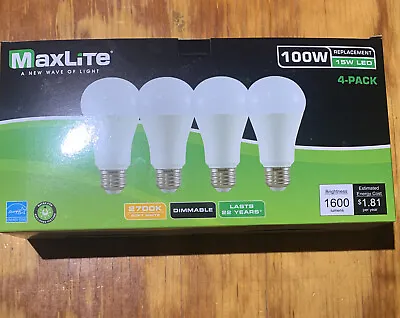 4 Light Bulbs 15W LED  100W Replacement CLF Bulb Soft White 2700k Dimmable E26 • $12.99