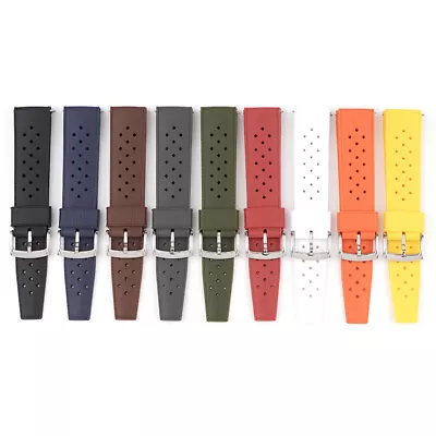 Tropic Vintage Dive Watch Strap Rubber With Quick Release Pins 20mm 22mm Widths • £5.99