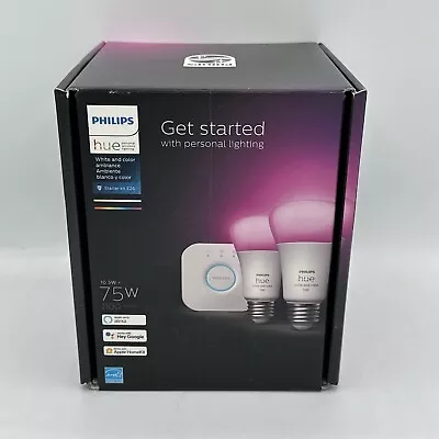 1 Philips 2-Pack 572818 Color And White Ambiance 1100 Lumens 75w LED Smart Bulb • $79.95