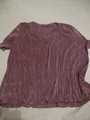 £2 • Buy Forever By Michael Gold Ladies Pink Pleated Style Blouse Top Size XXL
