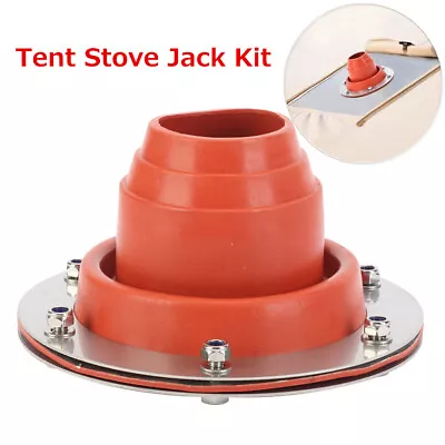 Silicone Tent Stove Jack Kit Fitting Pipe OD 1-3/4  To 3-1/4  For Bell Tent/Yurt • $34.99