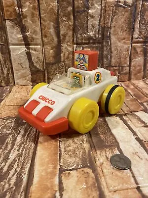 Vintage Plastic Chicco Push N' Go #2 Race Car Made In Italy 7.5” Free🚢 • $25