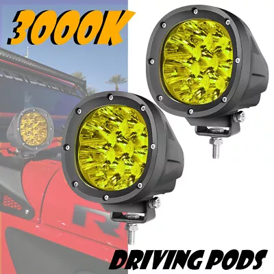 Pair 4  90W Round Driving OffRoad Spot Lights Pods Fog Headlights Truck ATV UTV • $65.95