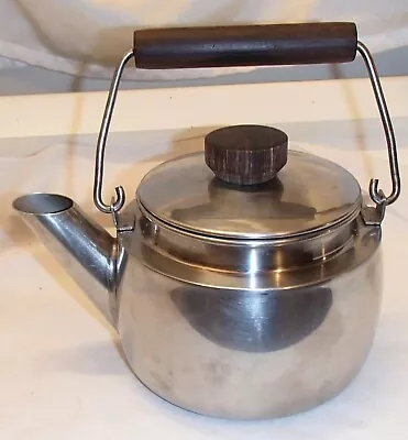 Vintage Farberware Teak-Handle 1-quart Stainless Steel Tea Kettle • $19.99