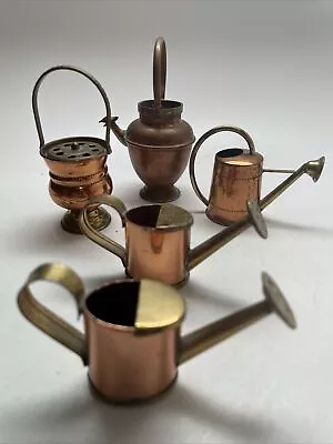 Vintage Copper & Brass Miniature Watering Cans Made In Italy India • $24