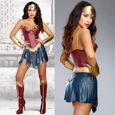 $31.35 • Buy Wonder Woman Prince Dress Adult Girls Cosplay Costume Halloween Outfit Set J R