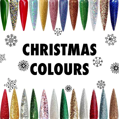 £2.95 • Buy Glitterama Nails Christmas Coloured Acrylic Glitter Powder Green Gold Red Green