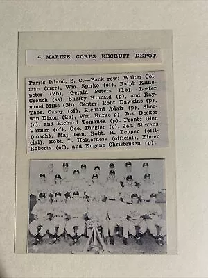 Marine Corps Recruit Depot Parris Island SC 1951 Baseball Team Picture • $16