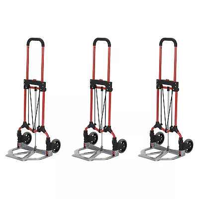 Magna Cart Personal MCI Folding Hand Truck W/Rubber Wheels Red/Silver (3 Pack) • $129.99
