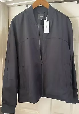 Vince M85094822 Mens Large Black Full Zip Bomber Jacket $425 • $150