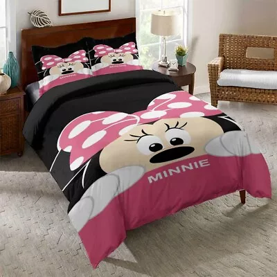 3D Cartoon Mickey Minnie Mouse Bedding Duvet Cover Comforter Cover Pillow Case • $54.08