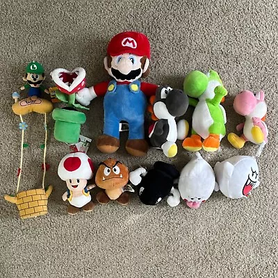 Nintendo Super Mario Lot Of 11 Plush - Luigi Yoshi Piranha Toad Boo Goomba • $59.99