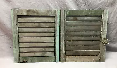 Pair VTG Distressed Small 15x17 Antique House Wood Window Shutters Old 585-24B • $75