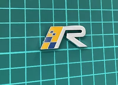 R Design Metal Badge Sticker For Sweden Cars SVXC Series Yellow-Blue • £12