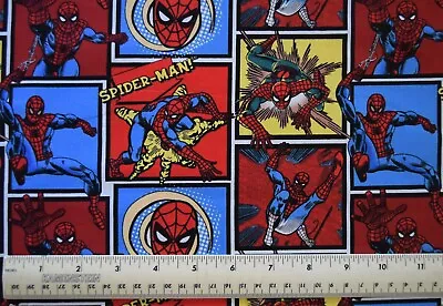 Camelot Fabrics Marvel Comics Spiderman Blocks By The 1/2 Yard Cotton Fabric • $4.99