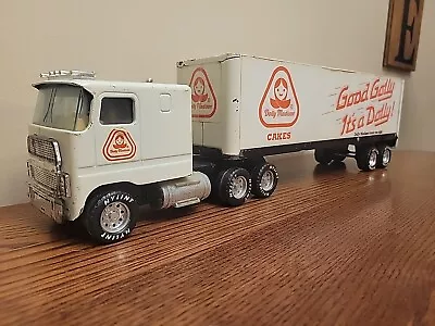Vintage Pressed Steel NYLINT Dolly Madison Bakery Semi Tractor Trailer Truck Wht • $39.99