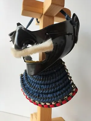 Samurai Armor MENPO Mask Japanese Antique EDO Kabuto 22cm×18cm  8.66in×7in • $580