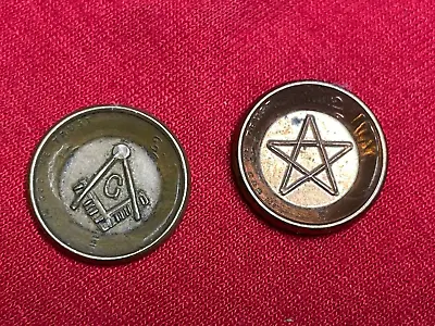TWO Pressed Penny Token Masonic Eastern Star Freemason Cent Copper Souvenir Coin • $20