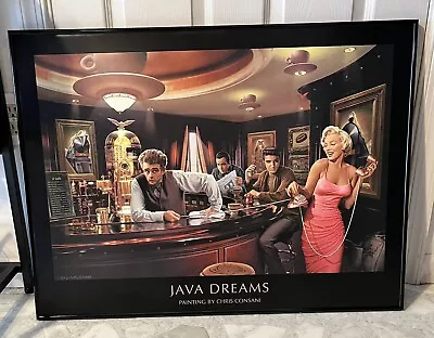 Java Dreams Marilyn Monroe & Elvis Bar Scene Painting By Chris Consani PRINT   • $55