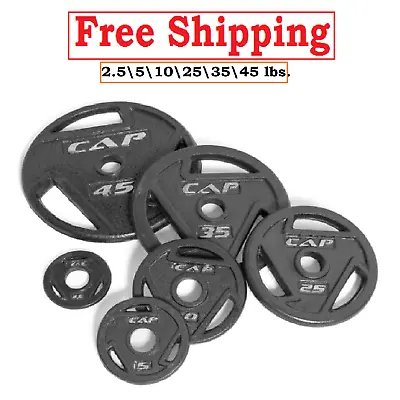 2 Inch 2.5-5 Lbs CAP Barbell Black Olympic Grip Plate Workout Fitness Single • $97.88